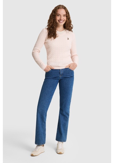 U.S. Polo Assn. Kadın Toz Pembe Basic Kazak 50327575 Vr050