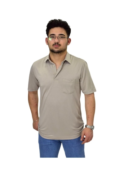 Raymons Erkek Büyük Beden Gömlek Yaka Tişört T6065 Bgl-st04540 Bej