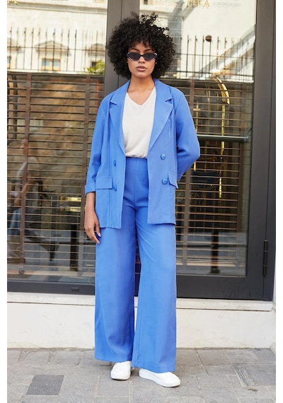 Kadın İpeksi Dokulu Modal Kumaş Yakalı Cep Kapaklı Oversize Salaş Blazer Ceket-indigo Indigo Kadın İpeksi Dokulu Modal Kumaş Yakalı Cep Kapaklı Oversize Salaş Blazer Ceket-indigo Indigo