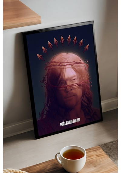 The Walking Dead Daryl Dixon Siyah Ahşap Çerçeveli Poster, Dizi Duvar Tablosu