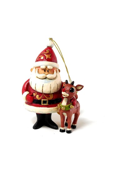 Lexroo Rudolph Traditions Von Jim Shore Santa Und Rudolph 50. Ann Ornament 4,25 İn Standart