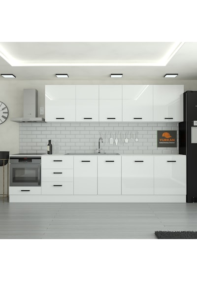 300 Cm Mutfak Dolabı Mdf Kapak Tezgah Dahil Yrkn320 97 Beyaz