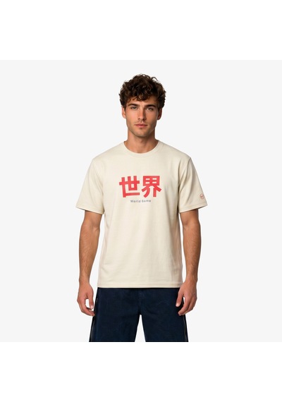 Unıted4 Regular Fit Erkek Krem T-shirt World Çok Renkli