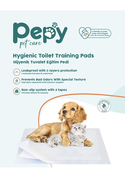 Pepy Pet Care Kaydırmaz Hijyenik Tuvalet Eğitim Pedi 30'lu 60 x 90 CM