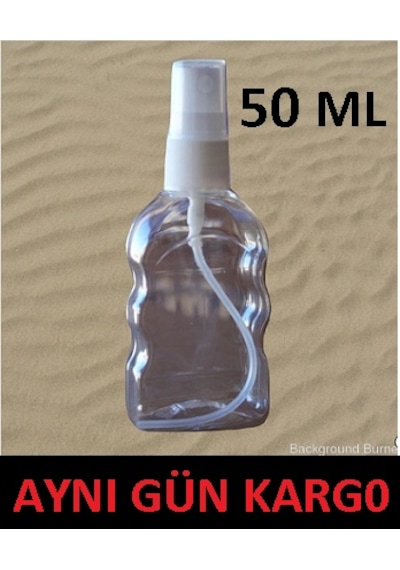 10 Adet 50 ML Plastik Parfüm Kolonya Şişesi Fısfıs Sprey Kapak