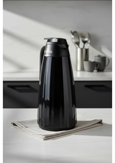 Bernardo Velana Cam Termos Siyah 1.5 Litre Açık Beyaz