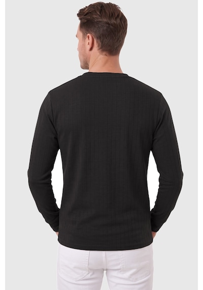 Deepsea Erkek Slim Fit Likralı Çizgi Dokulu Siyah Sweatshirt Bisiklet Yaka Nakışlı Spor Şık Sweat 2708518 Deepsea Erkek Slim Fit Likralı Çizgi Dokulu Siyah Sweatshirt Bisiklet Yaka Nakışlı Spor Şık Sweat 2708518