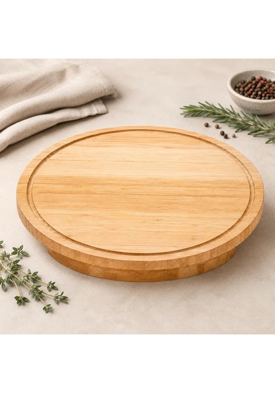 25 Cm Bambu Yuvarlak Kesim Panosu, Kesme Tahtası Ve Sunum Tabağı Diğer
