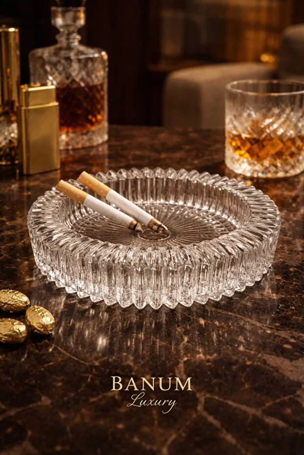 Banum Luxury Lüx Tasarım Cam Çok Amaçlı Küllük