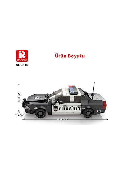 Reobrix Creator 816 Polis Arabası Crown Victoria Yaratıcı Yapı Blok Seti Building Blocks - 404 Parça