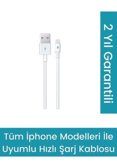 Apple Uyumlu  iPhone Şarj Kablosu Beyaz 13 12 11 X 8 7 6 Destekleyen