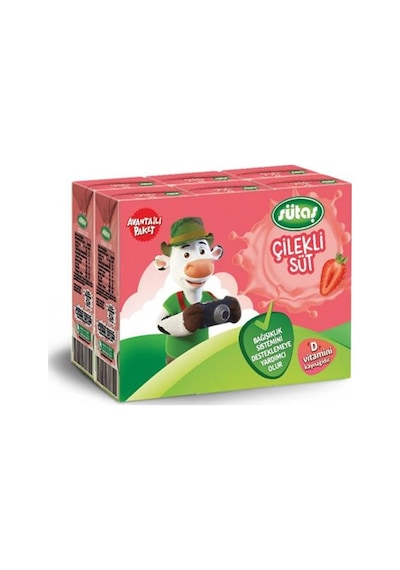 Sütaş Çilekli Süt 6 x 180 ML