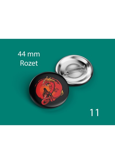 44 Mm Buton Rozet İğneli Çanta Kıyafet Rozeti Ejderha Ve Kadın Çok Renkli