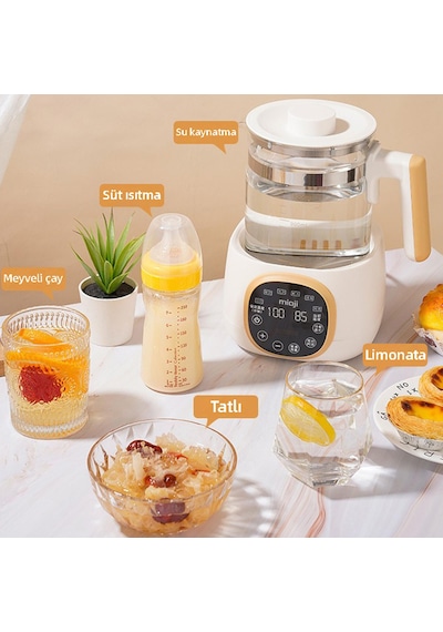 Mioji Mio K99 Çok Fonksiyonlu Isı Kontrolü LED Ekranlı Elektrikli Mama Kettle