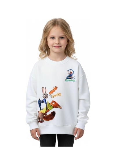 Seabubbles Zootopia Çocuk Sweatshirt KREM
