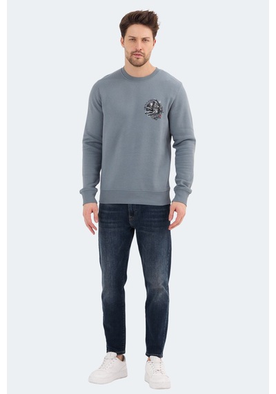 Jack & Jones 12256818 Erkek Mavi Sweatshirt Mavi