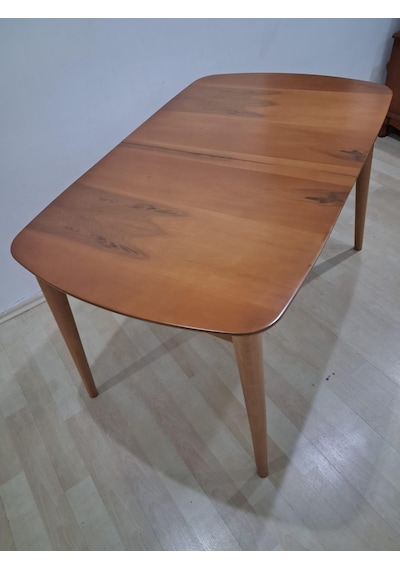 Masa Oval 90642 Retro Ayak Model Kayın Retro Açılır Parlak Açık Ceviz Tabla El Yapım Kahverengi Masa Oval 90642 Retro Ayak Model Kayın Retro Açılır Parlak Açık Ceviz Tabla El Yapım Kahverengi
