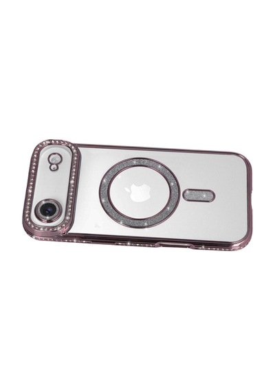 Apple iPhone Uyumlu 17 Air Joke Simli Magneticsafe Kılıf - Pembe Bz8683140895846