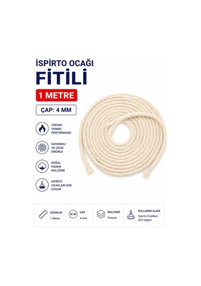 Ispirto Ocağı Fitili 1 Metre Çap: 4 Mm