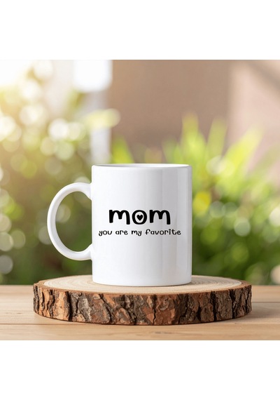 Mom You Are My Favorite Yazılı Kupa Model 205 Anneye Hediye Seramik Kupa Şık Tasarım Kahve Kupası Diğer