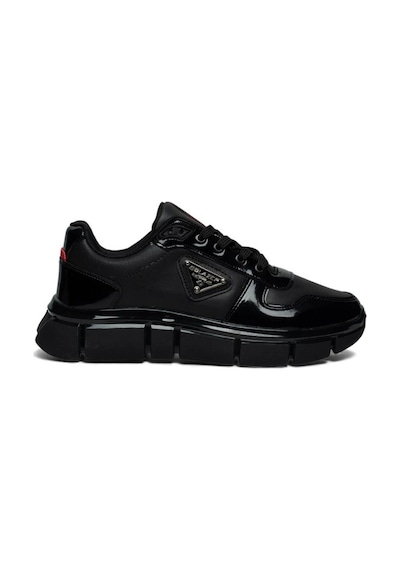 Solazer 062-26 Cilt Deri Rugan Karışımlı Anatomik Taban Erkek Sneaker Siyah