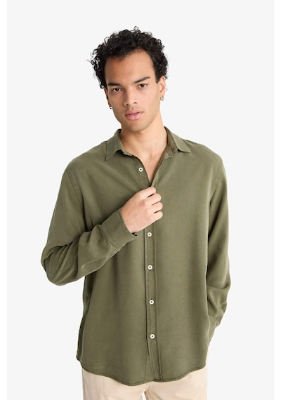 Defacto Regular Fit Twill Uzun Kollu Gömlek G0406ax25aukh438 Haki