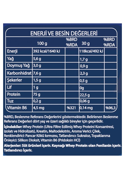 Fibrelle Whey Protein Çilek Aromalı 960 G Protein Tozu 32 Servis Çilek