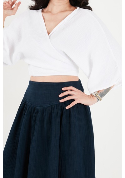 Lela Pamuklu Regular Fit Bağlamalı Crop Kimono Bayan Kimono 668yl2783 Beyaz Lela Pamuklu Regular Fit Bağlamalı Crop Kimono Bayan Kimono 668yl2783 Beyaz