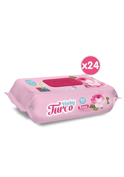 Baby Turco Gül Kokulu Islak Bebek Havlusu 24 X 90 Adet