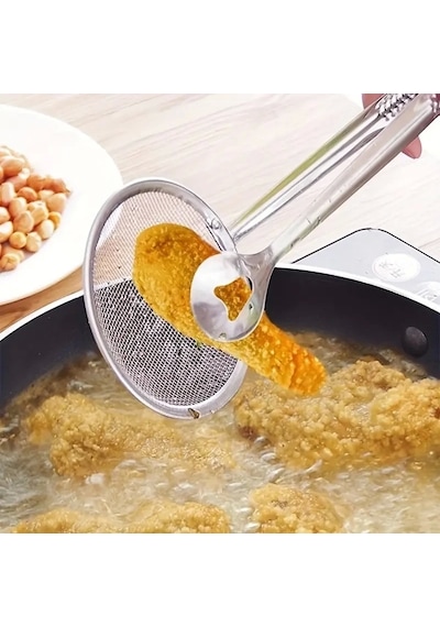 Mybru Paslanmaz Metal Süzgeçli Kızartma Maşası