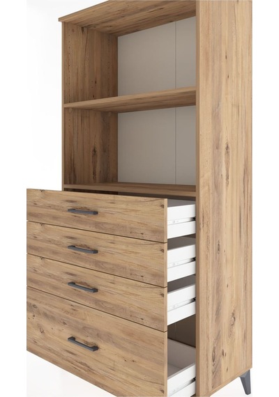 Hyperion Dolap 2 Raflı 4 Çekmeceli 88x44x182 Çam-çam Çam