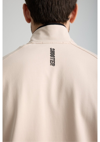 Shooter Sportswear Shooter Erkek Luxe Eşofman Takımı Rahat Kalıp Manşetli Minimal Logo Bej