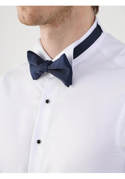 Dufy Beyaz Erkek Slim Fit Desenli Ata Yaka Duble Manşetli Kol Gömlek - 94408-beyaz Beyaz