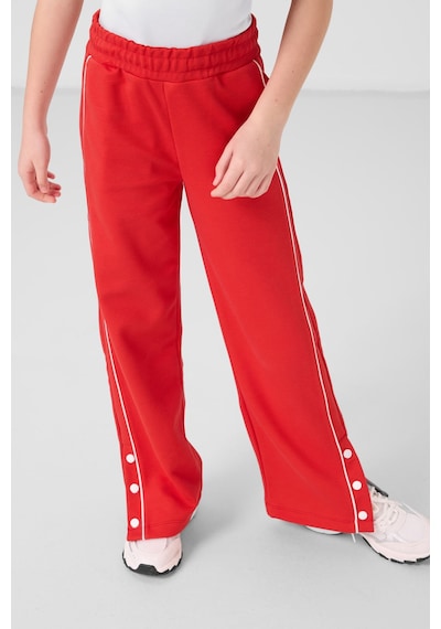 Tommylife Ekru-fiesta O Yaka Baskılı Geniş Paça Çıt Çıt Detaylı Kız Çocuk Palazzo Eşofman Takım - 75172 Ekru/fiesta Ekru - Kırmızı