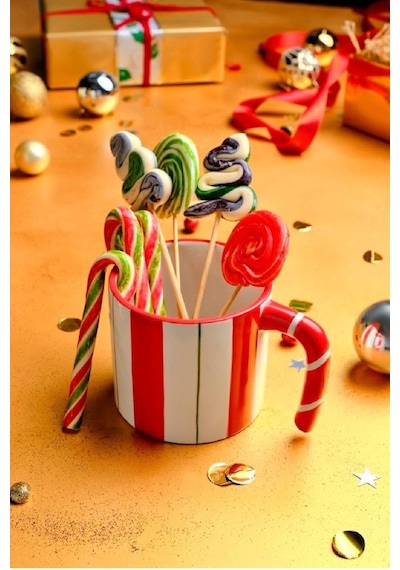 Karaca New Year Yılbaşı Candy Stripe Kupa 570 Ml