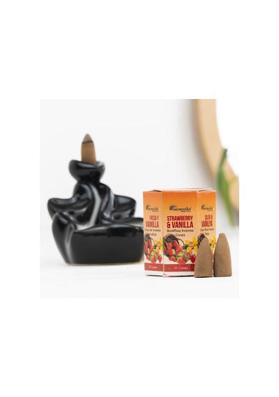 Aromatika Çilek & Vanilya Aromalı Geri Akışlı Şelale Tütsü