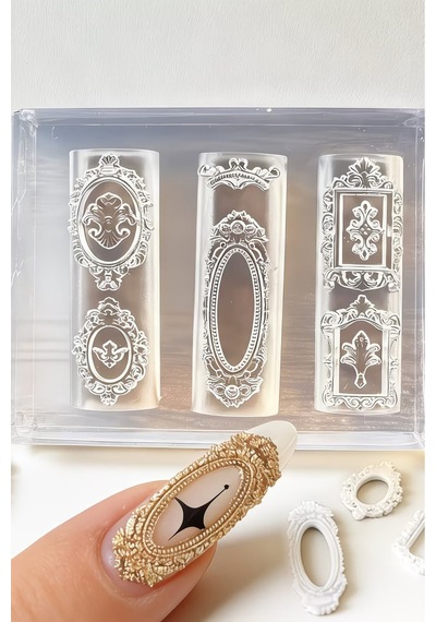 İnce Nail Art Silikon Kalıp 3d Nail Art Desen Kalıbı, Tırnak Süsleme Desen Charm Tırnak Çarm 52