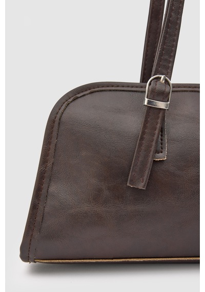 Shule Bags Vanity Baget Çanta Acı Kahve Acı Kahverengi