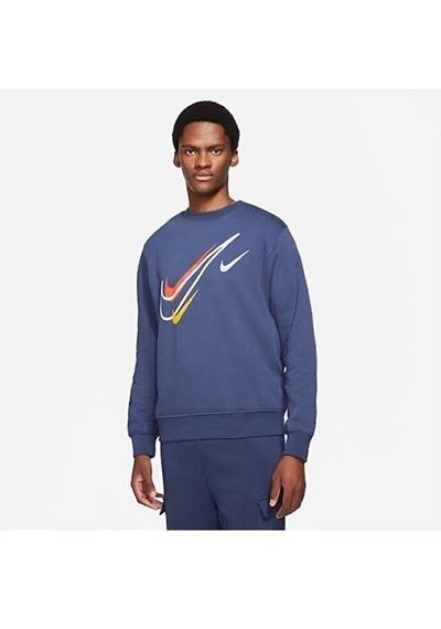 Nike Sportswear Multi Swoosh Graphic Fleece Sweatshirt - Midnight Navy 001