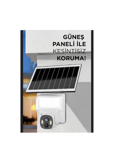 Cmr30 Güvenlik Kamerası Şarjlı Duvar Lambası Görünümlü Güneş Enerjili Dış Mekan Wifi İp Kamerası