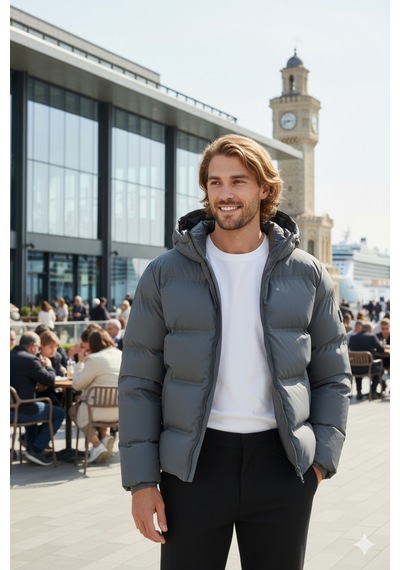 Jack & Jones Jjkaıto Şişme Mont 12282300 Gri