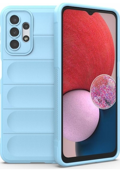 Samsung Galaxy A23 5G Uyumlu Silikon Kılıf - Kamera Korumalı Esnek Airbag Kapak - Mavi