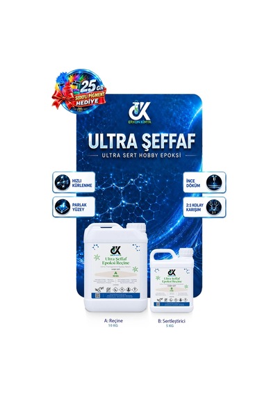 Erkon Kimya Ultra Sert Şeffaf Hobby Epoksi 15 Kg