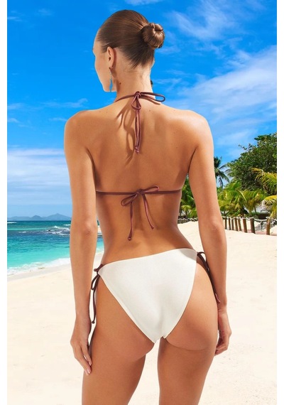 Ersefa Tasarım Bikini Takımı Uv Korumalı Ergonomik Kesim Klora Dayanıklı Ekru