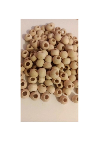 10 Mm Yuvarlak Işlenmemiş Ham Ahşap Boncuk 100 Gram Ort 250 - 300 Adet
