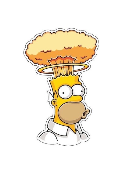 Homer Simpson Kafası Patlayan Mind Blown Dtf Transfer Baskı Evde Ütü İle Yapıştırılan Tekstil Baskısı