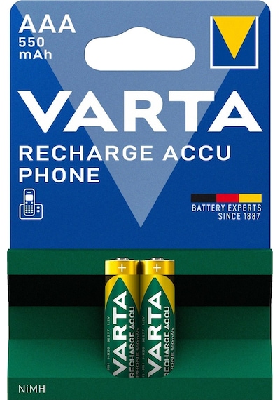 ŞARJLI PİL AAA İNCE 550MAH Nİ-MH (2 ADET) VARTA