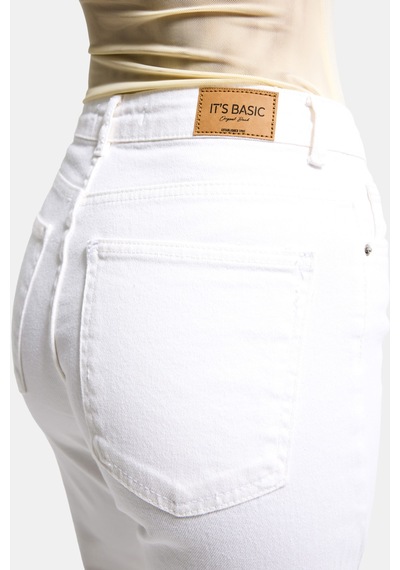 Itsbasic Kadın Kırık Beyaz 7s6-101 Mry Flare Fit Komfort Kumaş Denim Jean