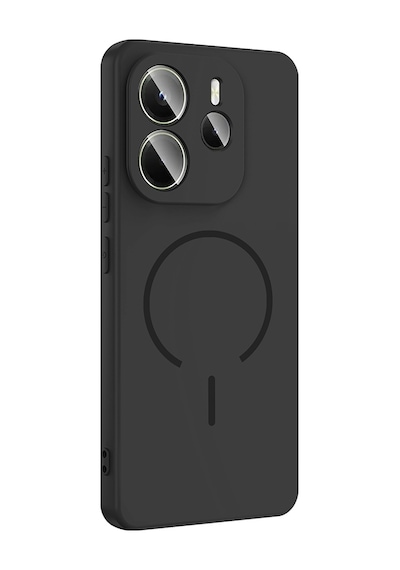 Xiaomi Redmi Note 14 4g Kılıf Magsafe Destekli Kamera Korumalı Yumuşak Silikon Pazarplus Titanyum-Gri