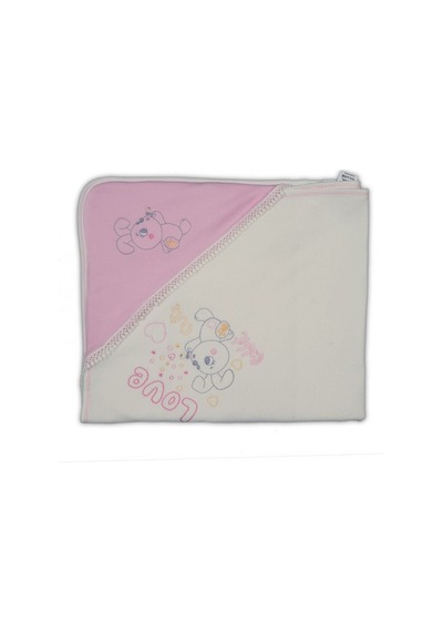 Kız Bebek Battaniye Pembe Başlıklı Soft Love Rabbit Mevsimlik Hediyelik Pembe